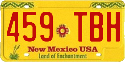 NM license plate 459TBH