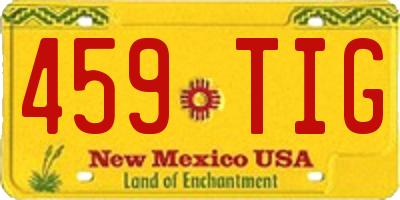 NM license plate 459TIG