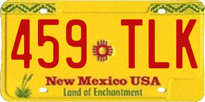 NM license plate 459TLK