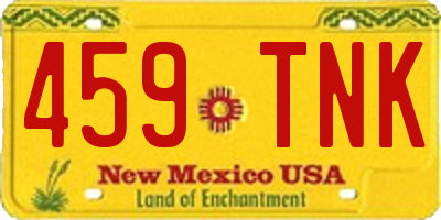 NM license plate 459TNK