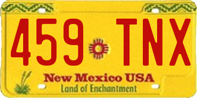 NM license plate 459TNX