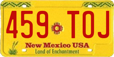 NM license plate 459TOJ