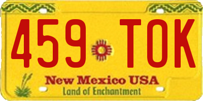 NM license plate 459TOK