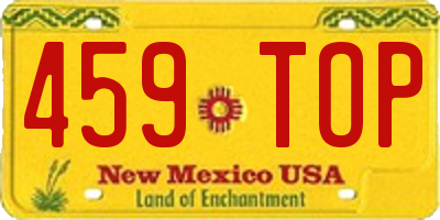NM license plate 459TOP