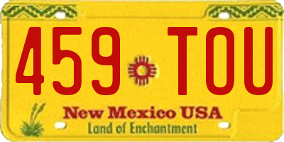 NM license plate 459TOU