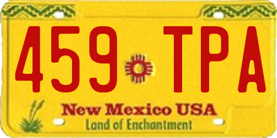 NM license plate 459TPA