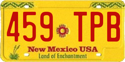 NM license plate 459TPB