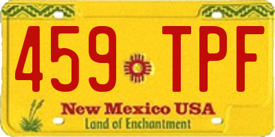 NM license plate 459TPF