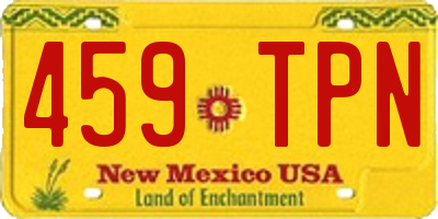 NM license plate 459TPN
