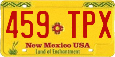 NM license plate 459TPX