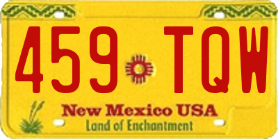 NM license plate 459TQW
