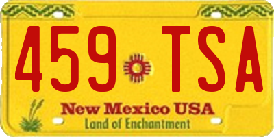 NM license plate 459TSA