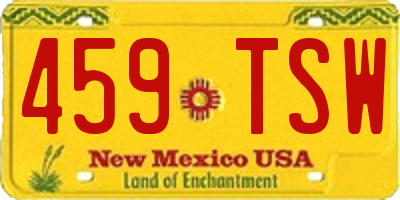 NM license plate 459TSW