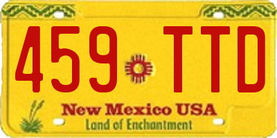 NM license plate 459TTD