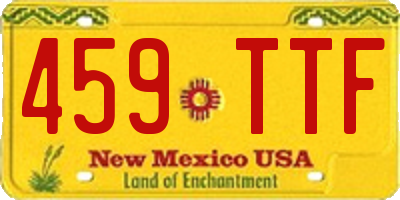 NM license plate 459TTF