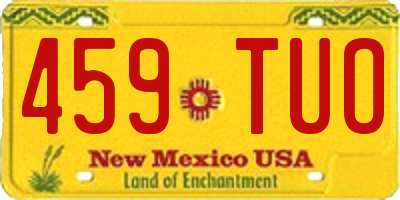 NM license plate 459TUO
