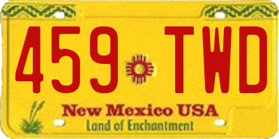 NM license plate 459TWD