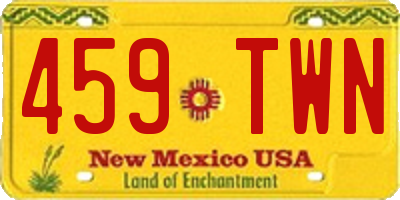 NM license plate 459TWN