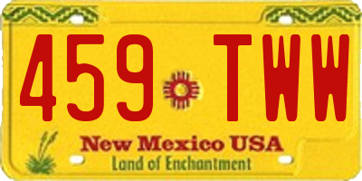 NM license plate 459TWW