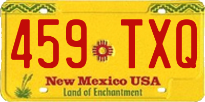 NM license plate 459TXQ
