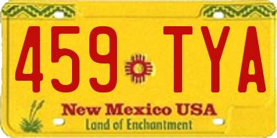 NM license plate 459TYA