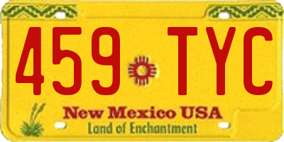 NM license plate 459TYC