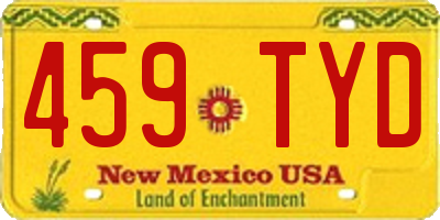 NM license plate 459TYD