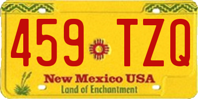 NM license plate 459TZQ