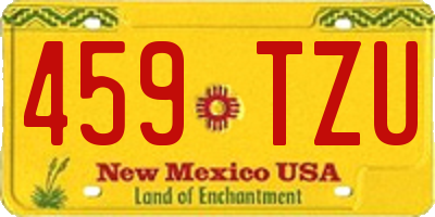 NM license plate 459TZU