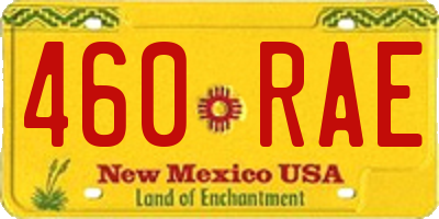 NM license plate 460RAE