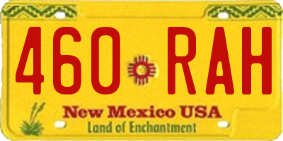 NM license plate 460RAH