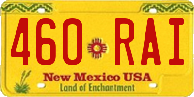 NM license plate 460RAI