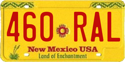 NM license plate 460RAL