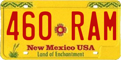 NM license plate 460RAM