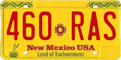 NM license plate 460RAS