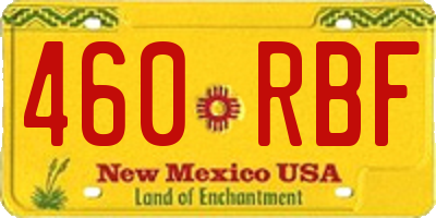 NM license plate 460RBF