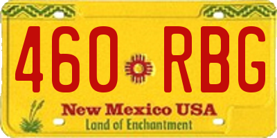 NM license plate 460RBG