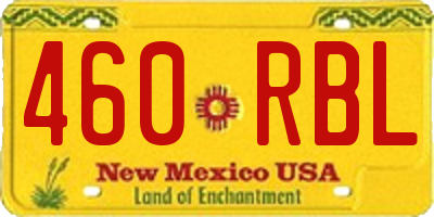 NM license plate 460RBL