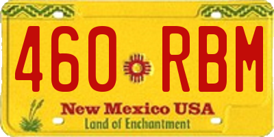 NM license plate 460RBM