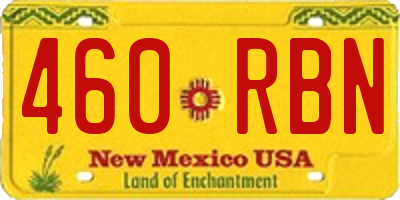 NM license plate 460RBN