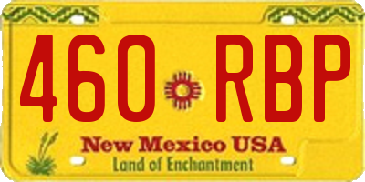 NM license plate 460RBP