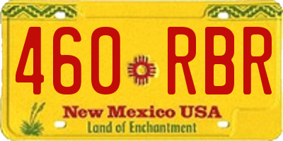 NM license plate 460RBR