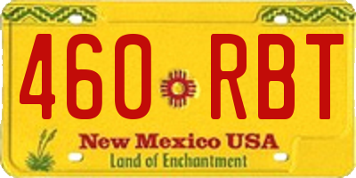 NM license plate 460RBT