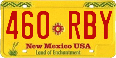 NM license plate 460RBY