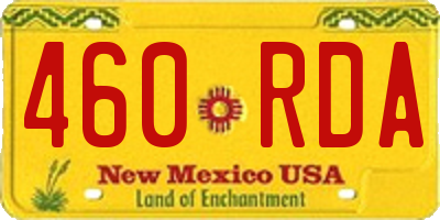 NM license plate 460RDA