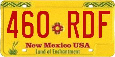 NM license plate 460RDF