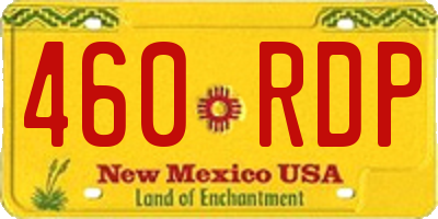 NM license plate 460RDP