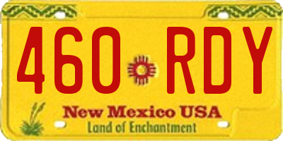 NM license plate 460RDY