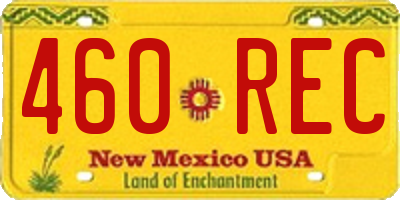 NM license plate 460REC