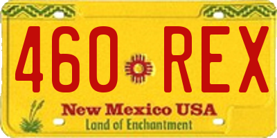 NM license plate 460REX
